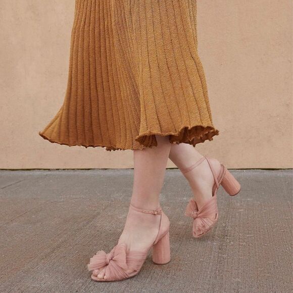 Loeffler Randall Camellia Beaty Pleated Bow Heel Sandals size 6 - Picture 2 of 12